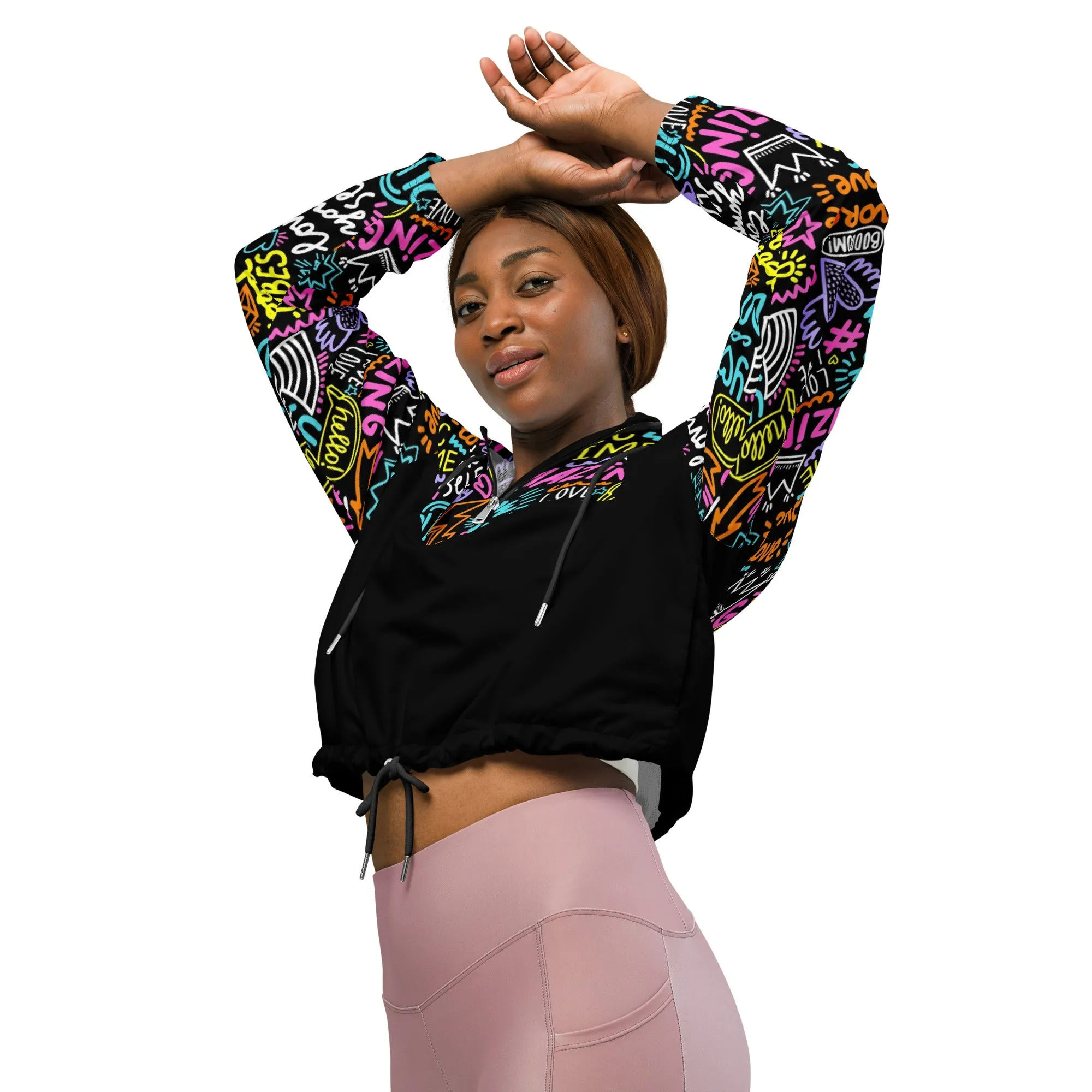 Maadish | Women’s Black cropped windbreaker