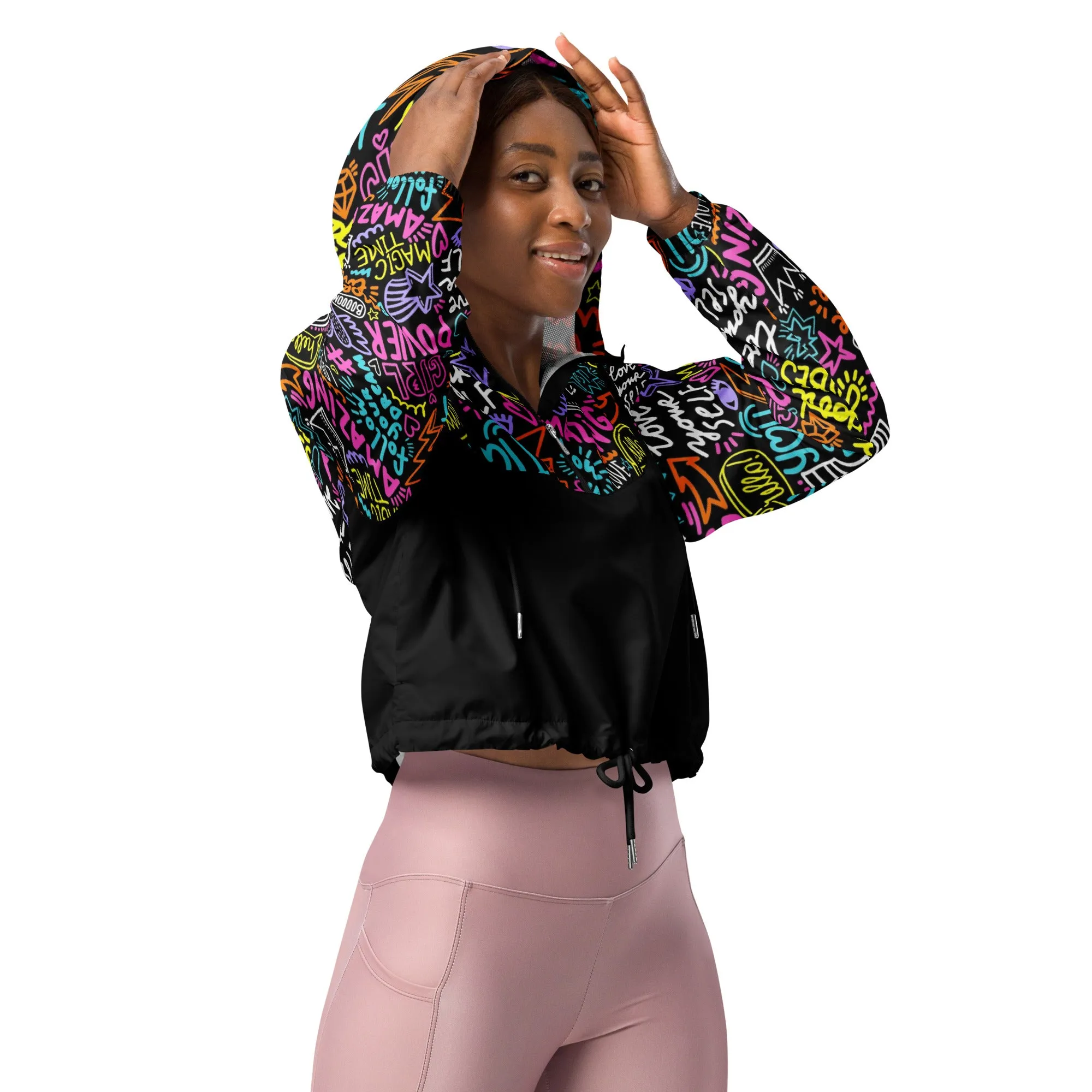 Maadish | Women’s Black cropped windbreaker