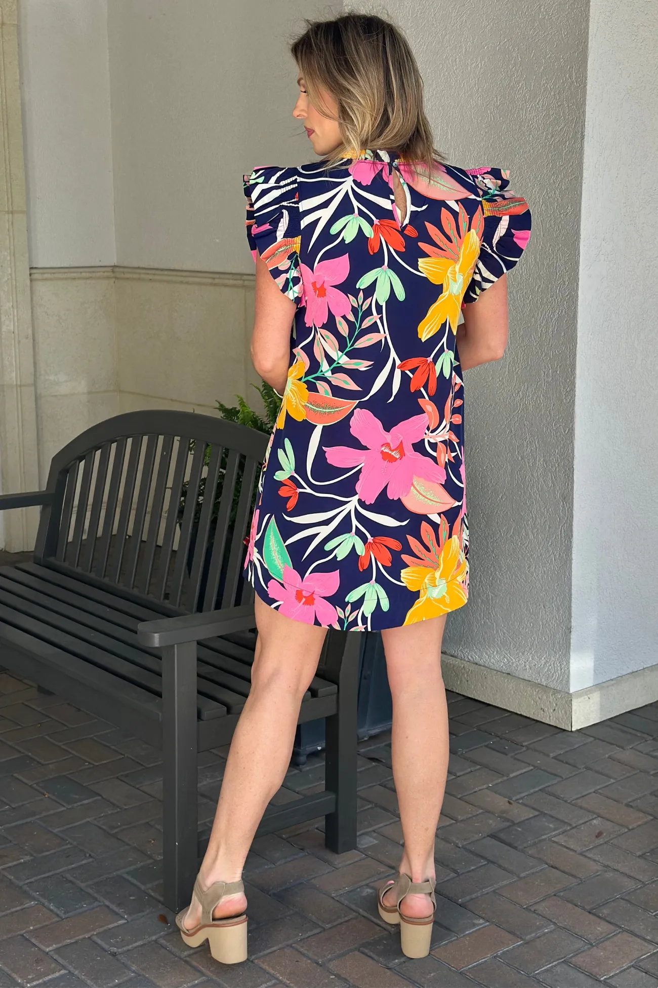 Make My Day Navy Floral Dress