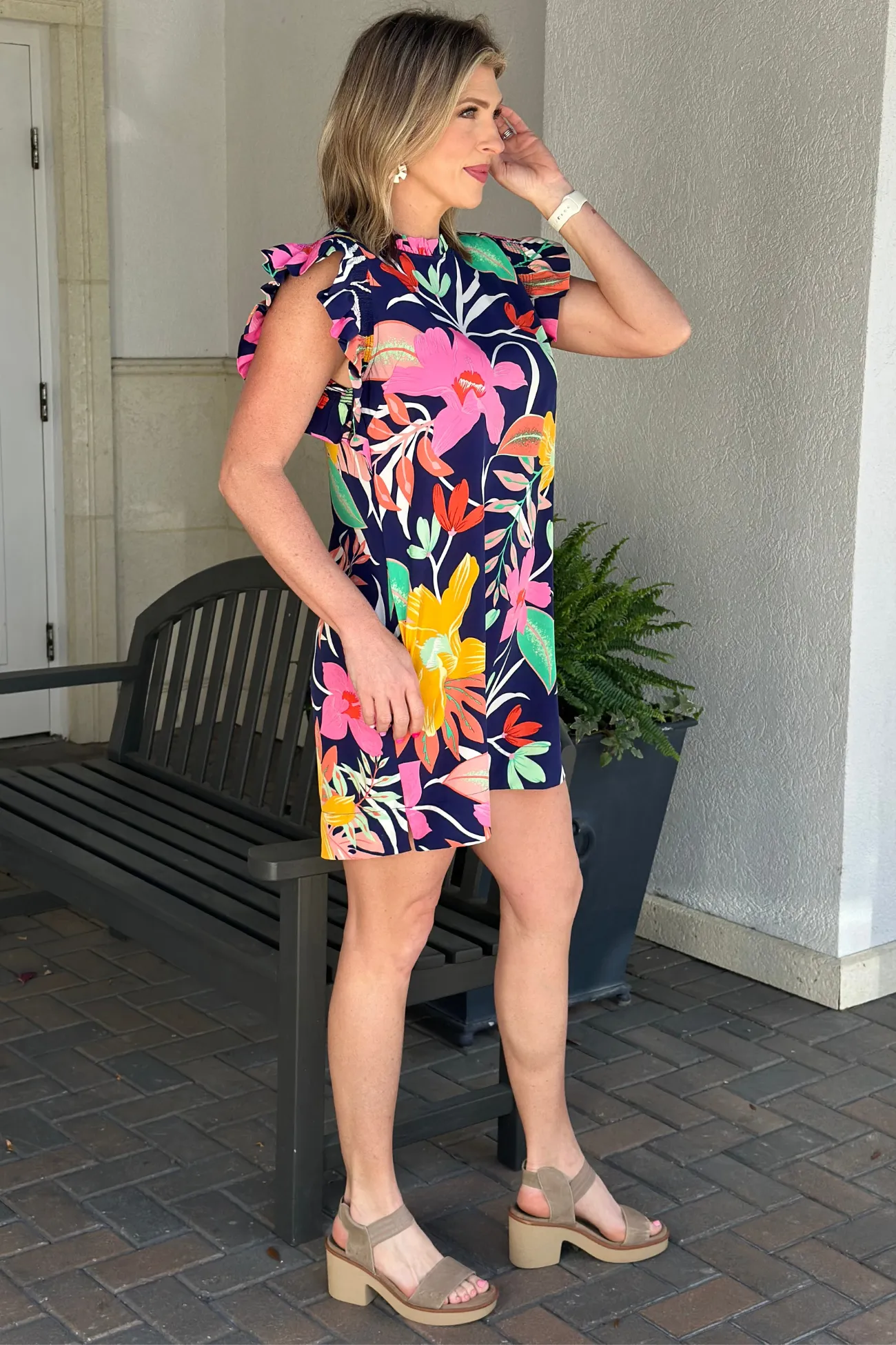 Make My Day Navy Floral Dress