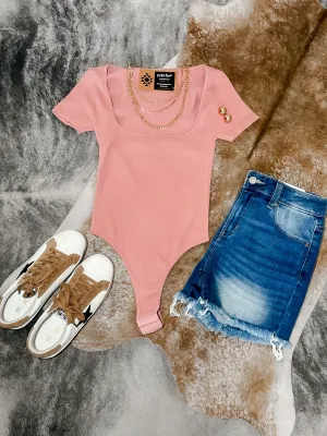 Mauve Square Thick Banded Bodysuit