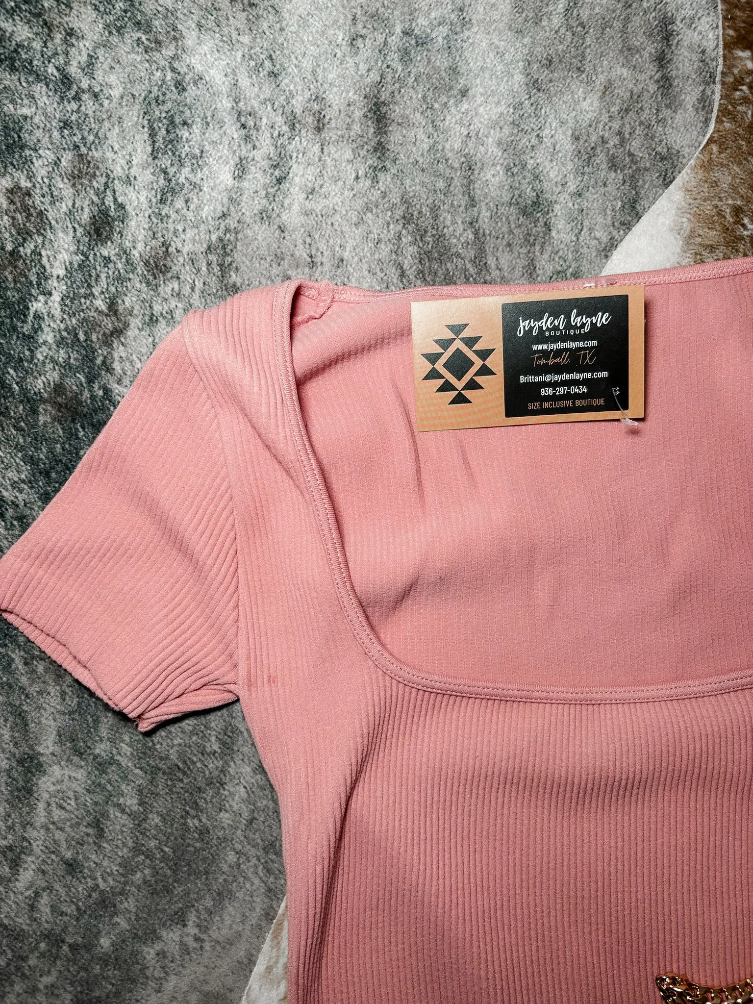 Mauve Square Thick Banded Bodysuit