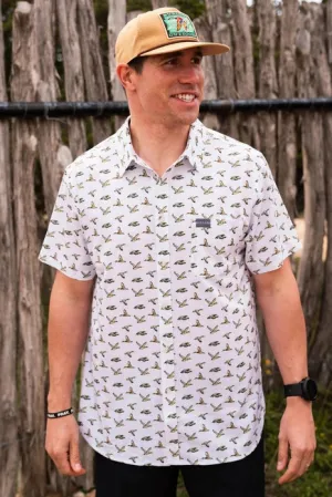Men's Burlebo Performance Button Up - Mallard Ducks