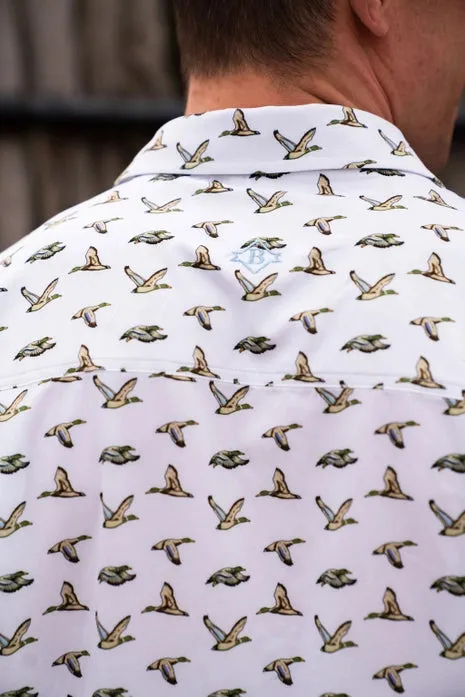 Men's Burlebo Performance Button Up - Mallard Ducks