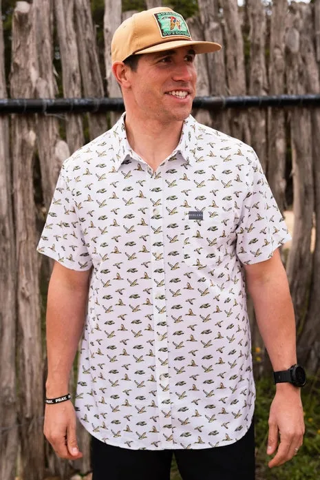 Men's Burlebo Performance Button Up - Mallard Ducks