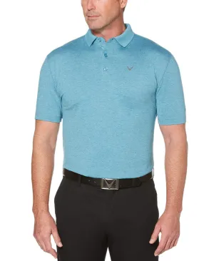Mens Cooling Heathered Polo with Chevron