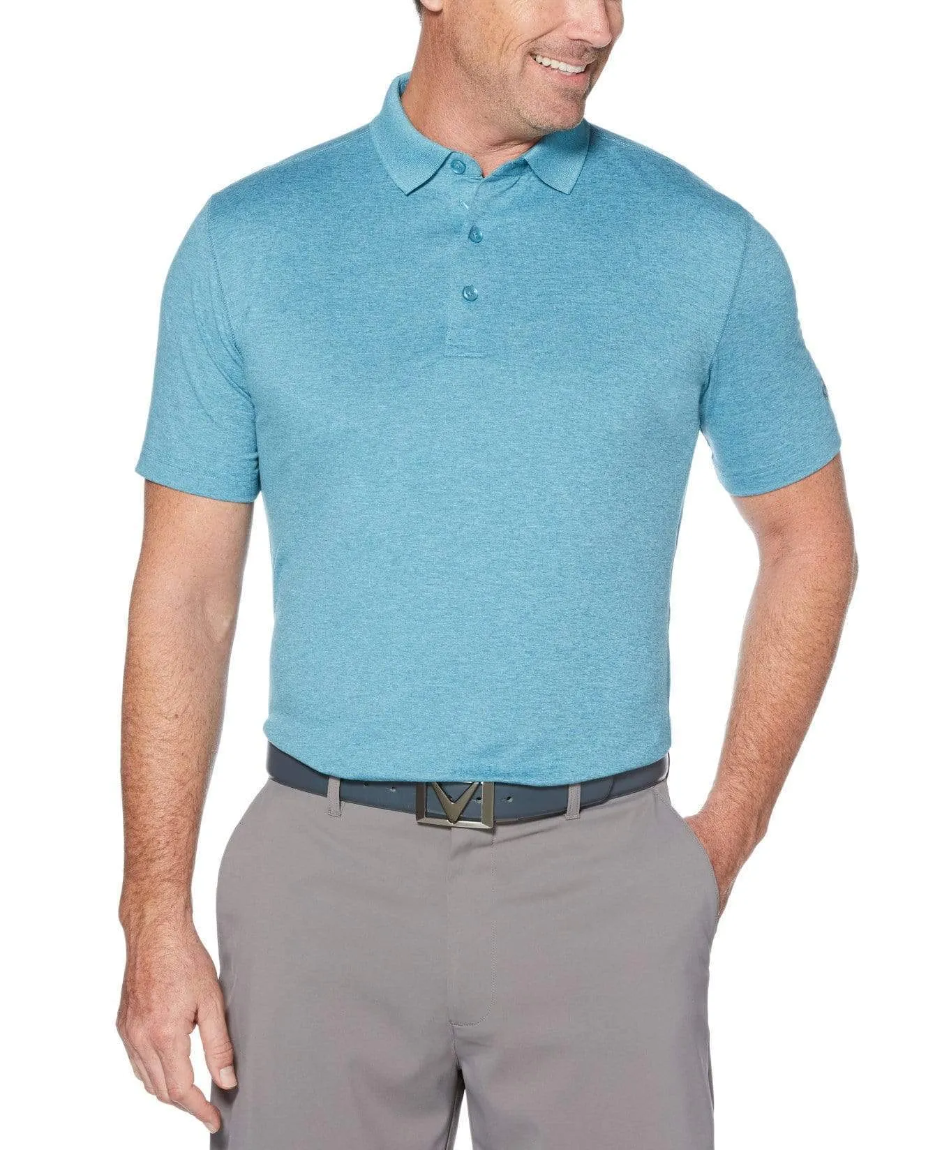 Mens Cooling Heathered Polo