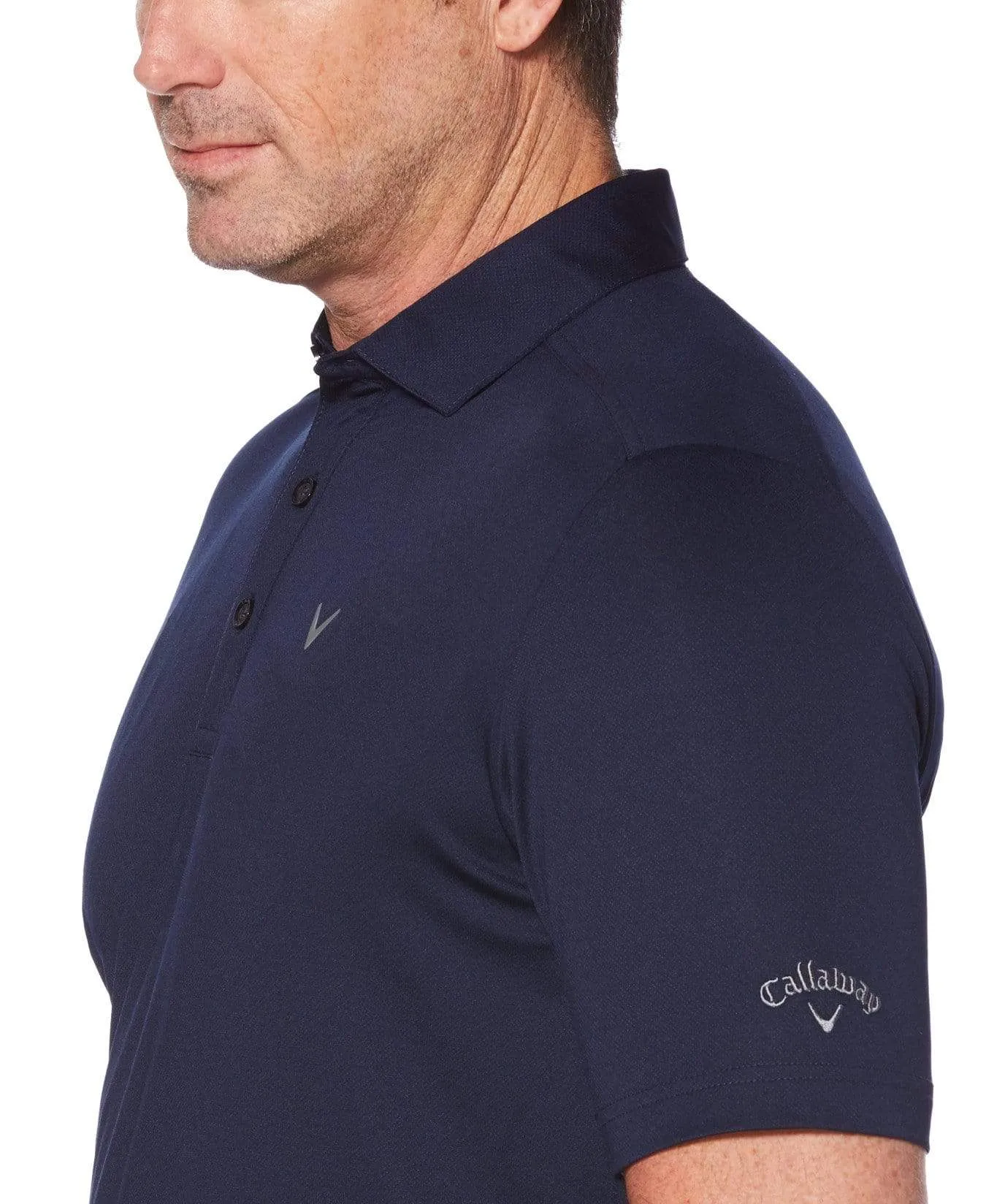 Mens Cooling Micro Hex Polo With Chevron