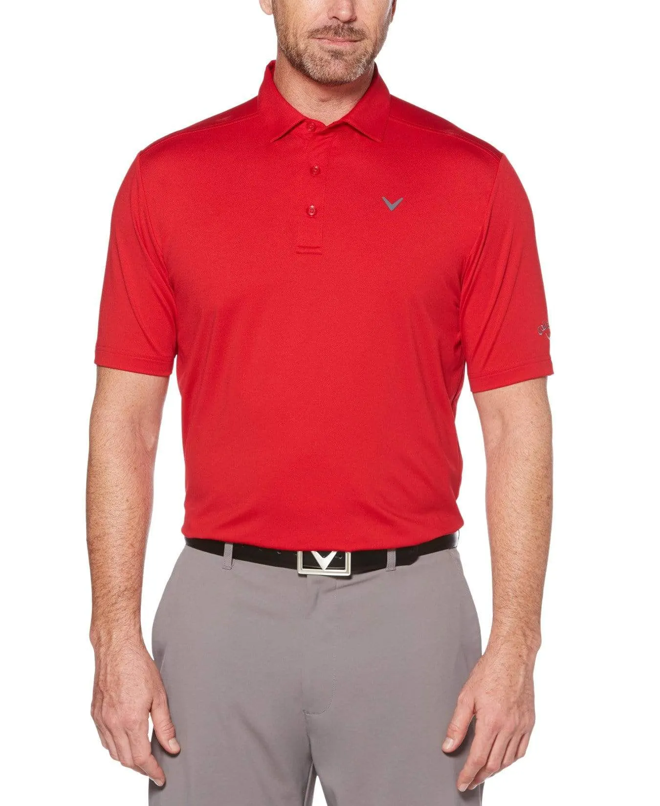 Mens Cooling Micro Hex Polo With Chevron