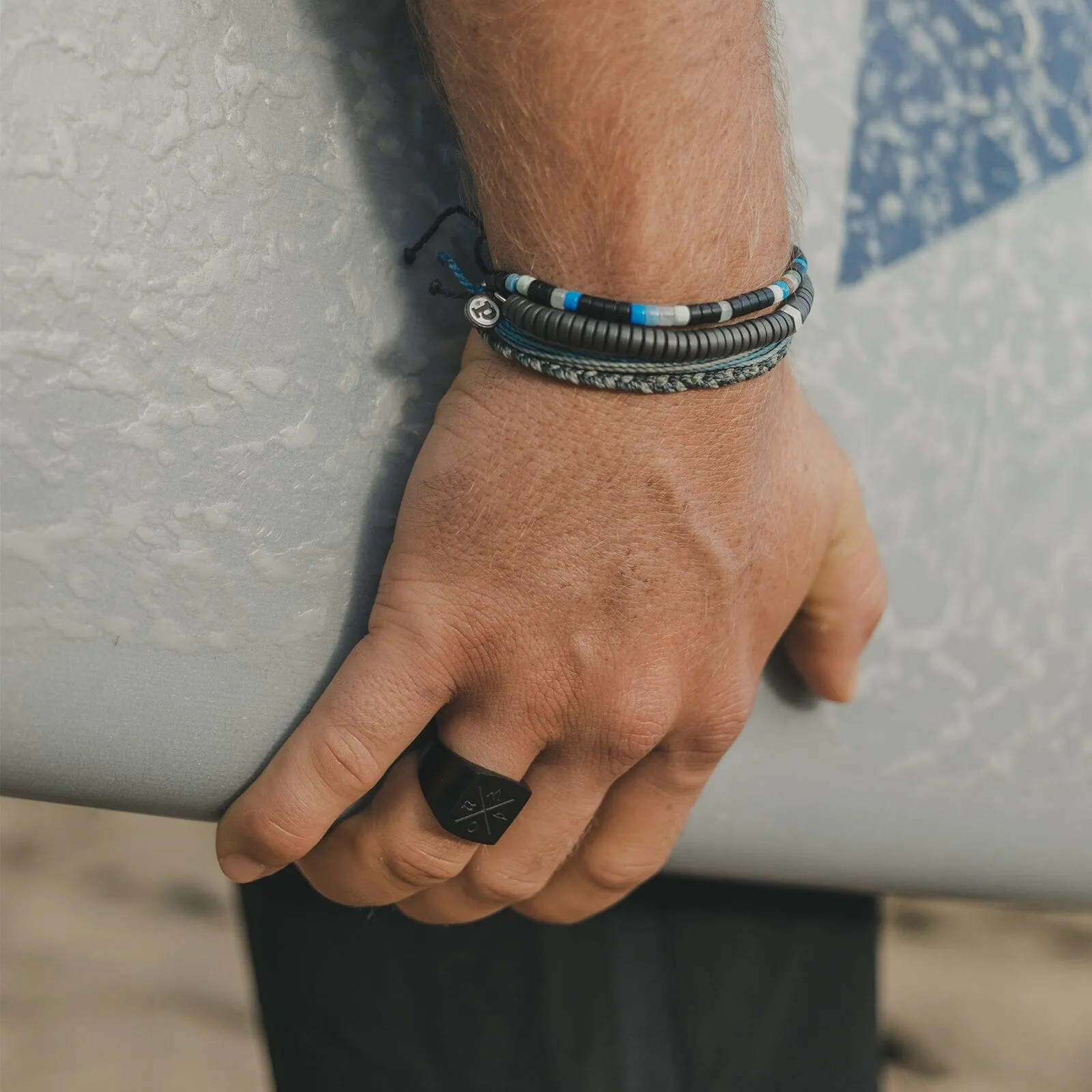 Men's Mixed Seed Bead Cord Bracelet