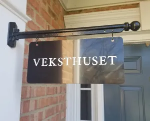Metal Sign with 18" Straight Bracket - 2-Sided Perfect for Businesses, House Signs and more! Outdoor