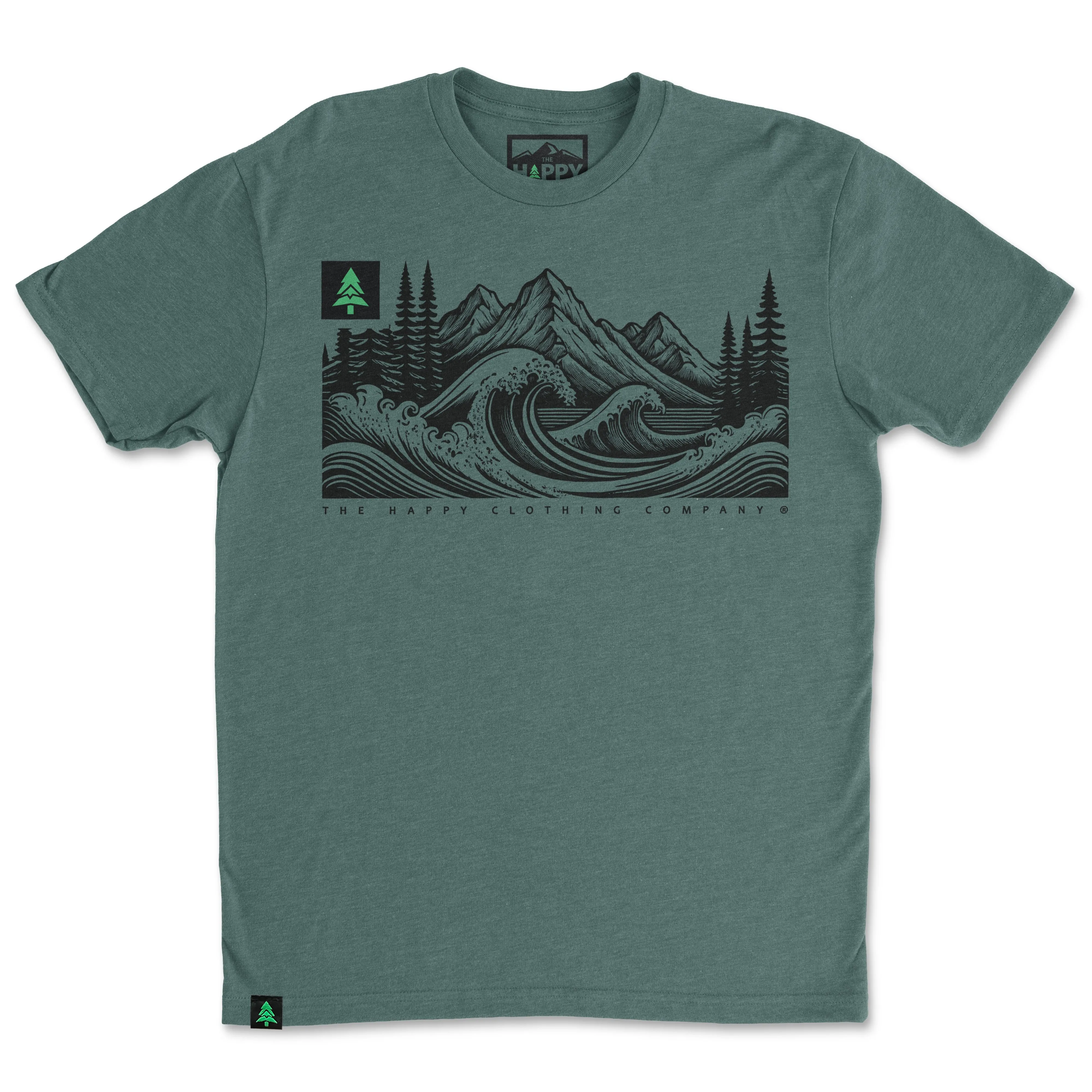 Mountains Trees and Seas Drawing 'Trail Tee' | Lightweight Blend |