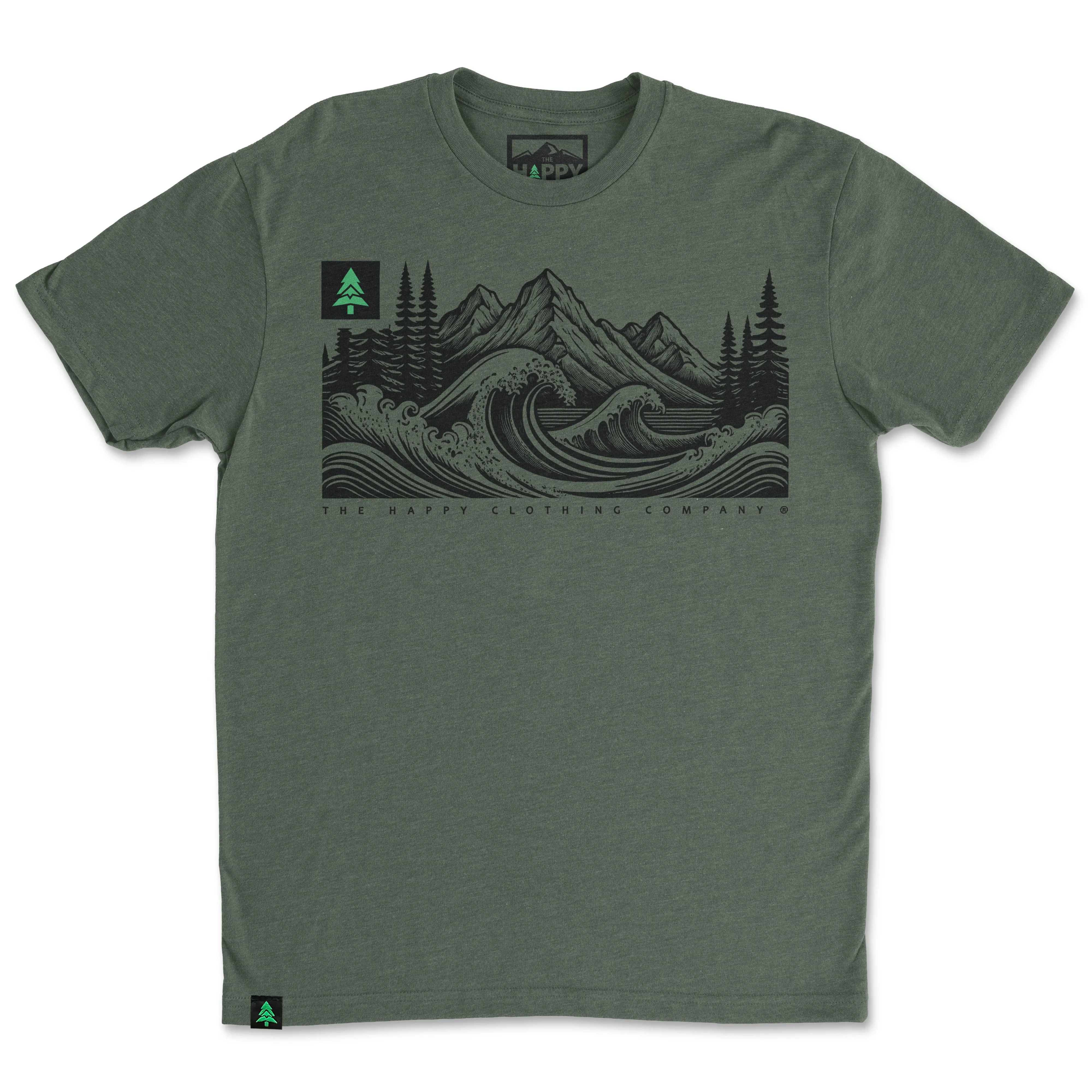 Mountains Trees and Seas Drawing 'Trail Tee' | Lightweight Blend |