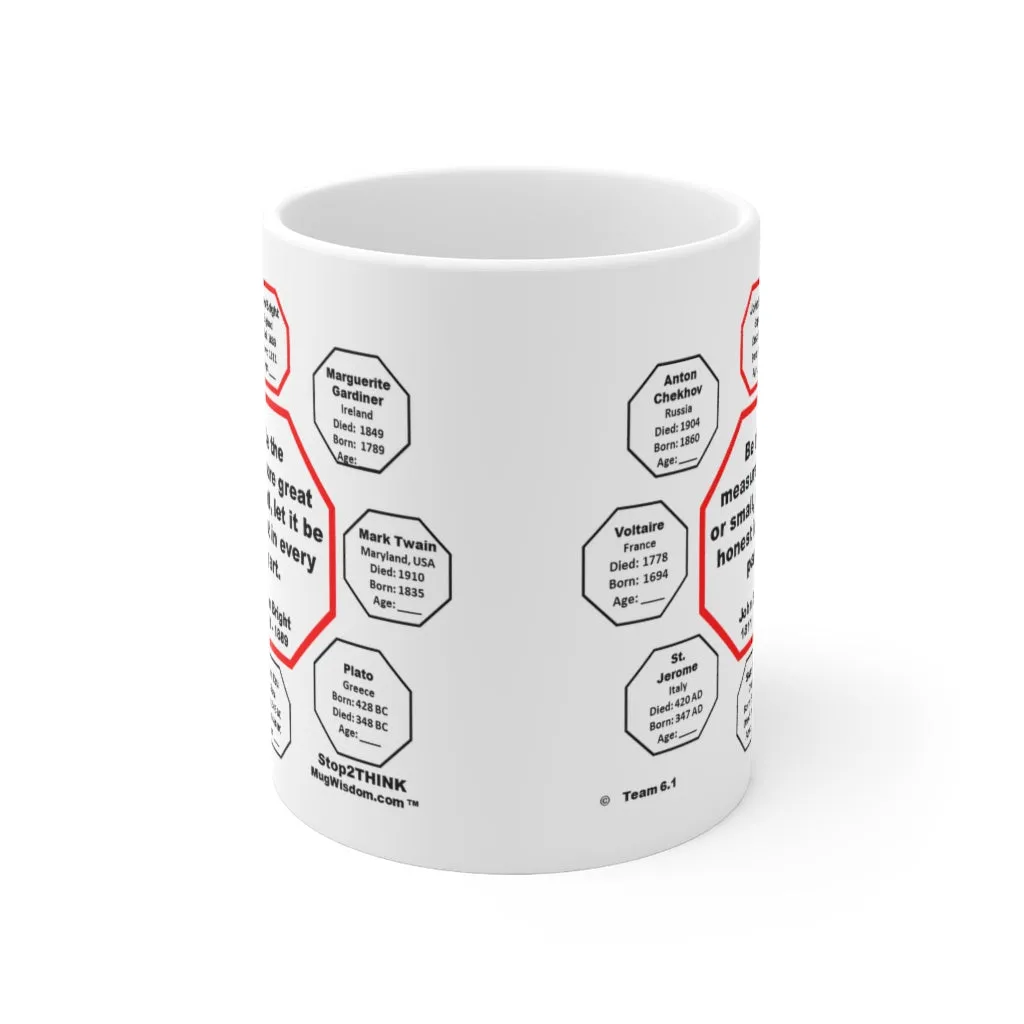 MW-6.1- Be the measure great or small, let it be honest in every part.  -  John Bright  1811 - 1889 - MugWisdom.com Ceramic  11oz