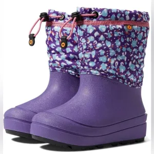 New! BOGS Snow Shell Boot-Animal Violet Multi youth size 7