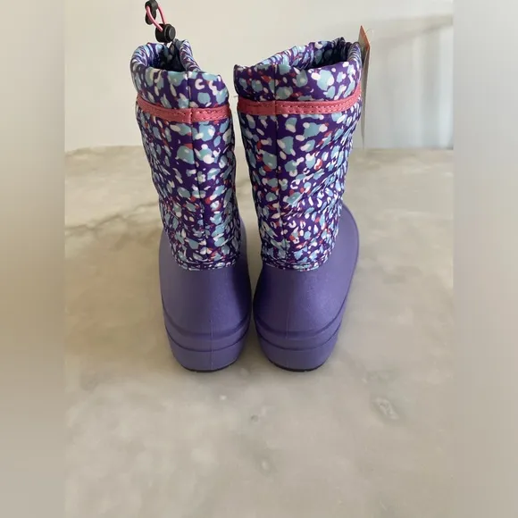 New! BOGS Snow Shell Boot-Animal Violet Multi youth size 7