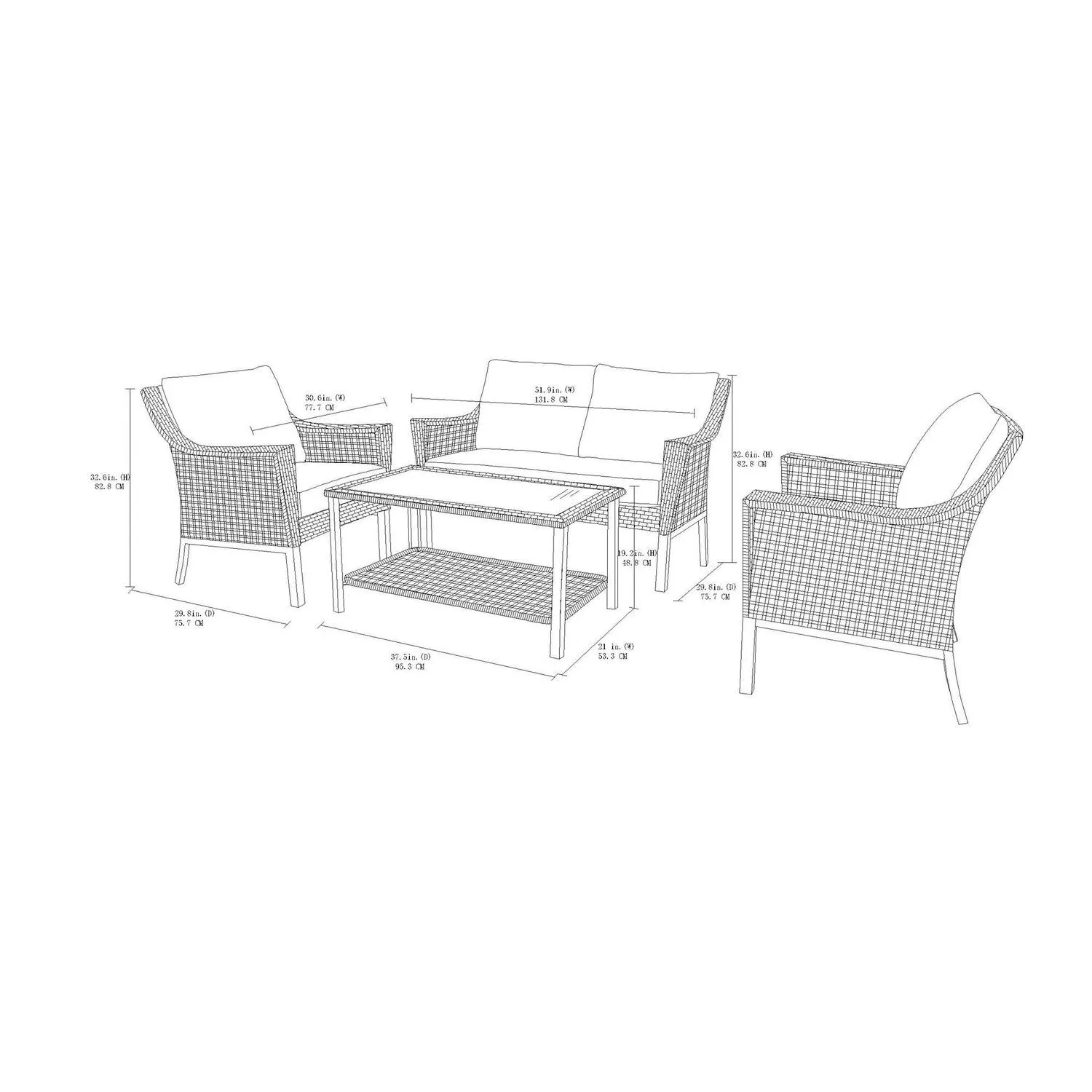 New in box! NIB! 11 Piece Hometrends Belmont Conversation Set w/Cushions! Retails $620 w/tax!