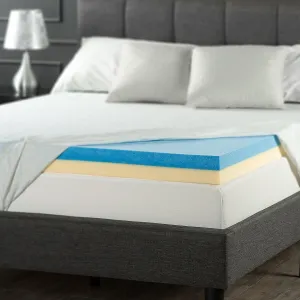New Spa Sensations by Zinus 4" Cooling Gel Memory Foam Mattress Topper, QUEEN! Comes compressed in box for easy transport! Retails $190 