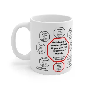 Nothing is a waste of time if you use the experience wisely.  -  Auguste Rodin  1840 - 1917 - Drink Wisely in MugWisdom - Ceramic  11oz cup