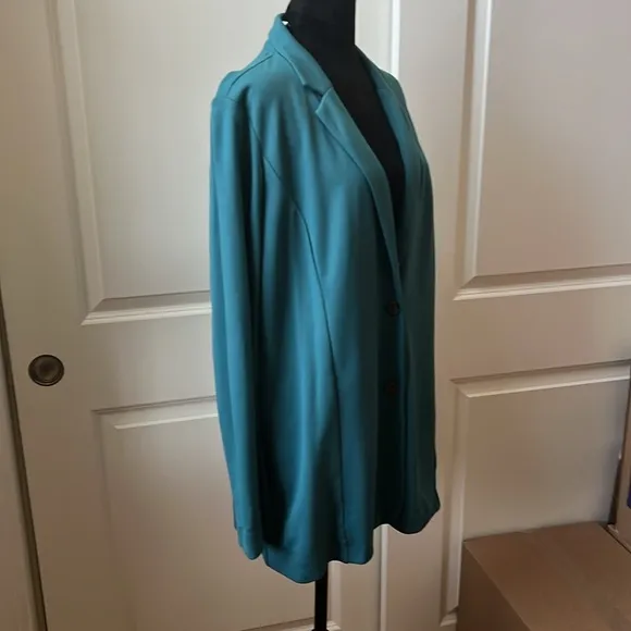 NWT J. Jill Turquoise Blue Double Button Jacket/Blazer Woman Size Large