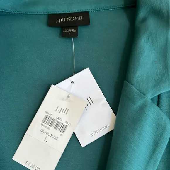 NWT J. Jill Turquoise Blue Double Button Jacket/Blazer Woman Size Large