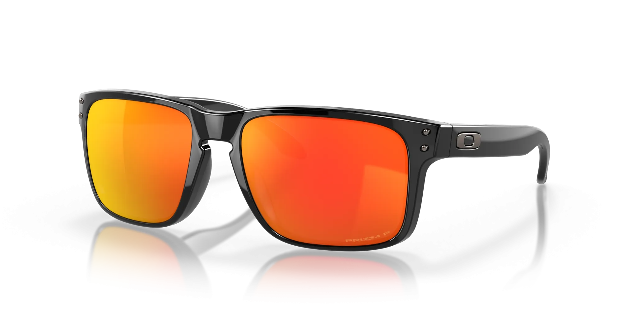 Oakley Holbrook Sunglasses - Polished Black with Polarized Prizm Ruby Lenses