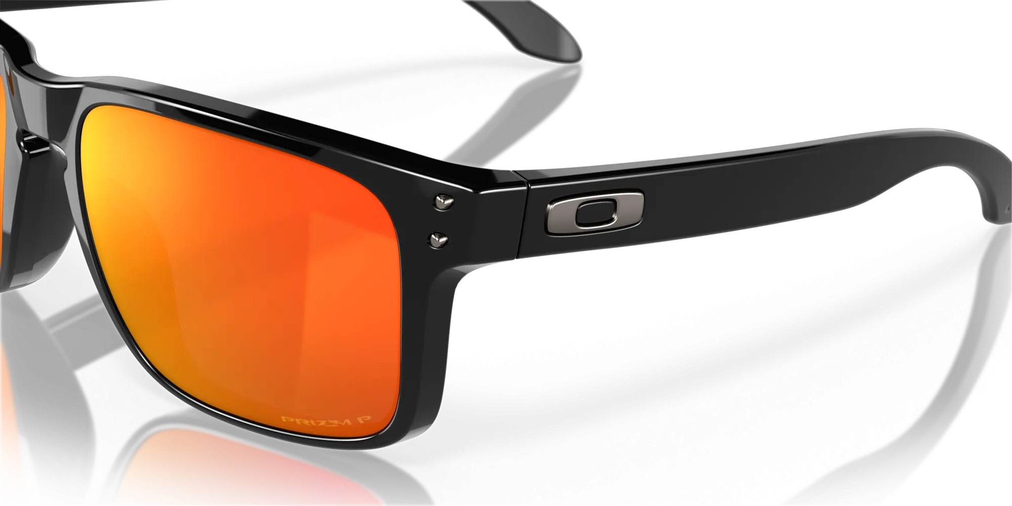 Oakley Holbrook Sunglasses - Polished Black with Polarized Prizm Ruby Lenses