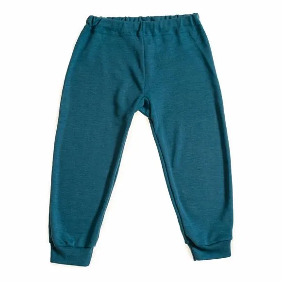 Ocean Blue Silk Wool Baby Leggings