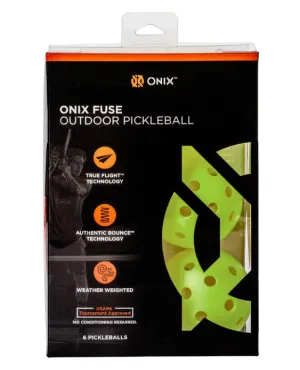 Onix Fuse G2 Outdoor Pickleball 6 ball pack