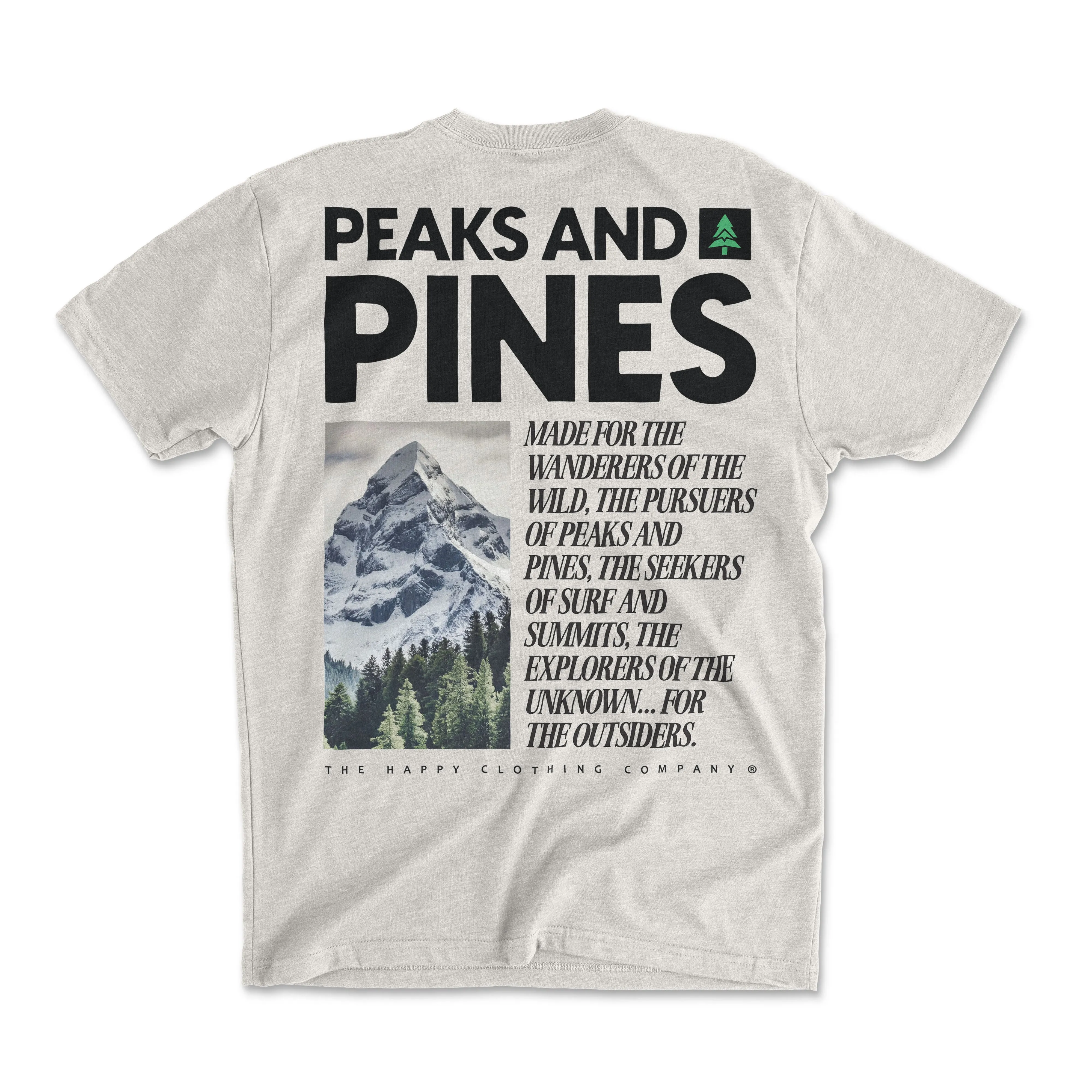 Peaks and Pines Back Print 'Explorer Tee' | Lightweight Blend |