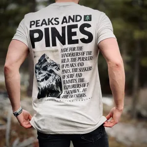 Peaks and Pines Back Print 'Explorer Tee' | Lightweight Blend |