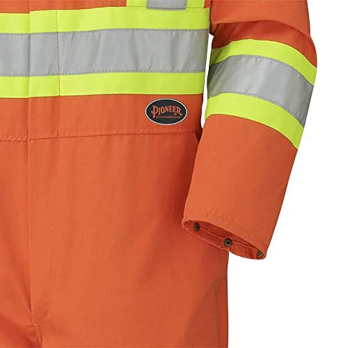 Pioneer CSA Action Back High Visibility Work Coverall with Elastic Waist & Adjustable Wrist, 7-Pocket