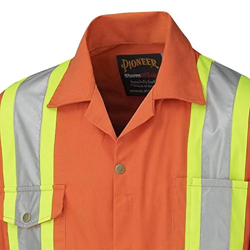 Pioneer CSA Action Back High Visibility Work Coverall with Elastic Waist & Adjustable Wrist, 7-Pocket