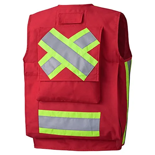 Pioneer Heavy-Duty Reflective Surveyor Safety Vest, 12 Pockets