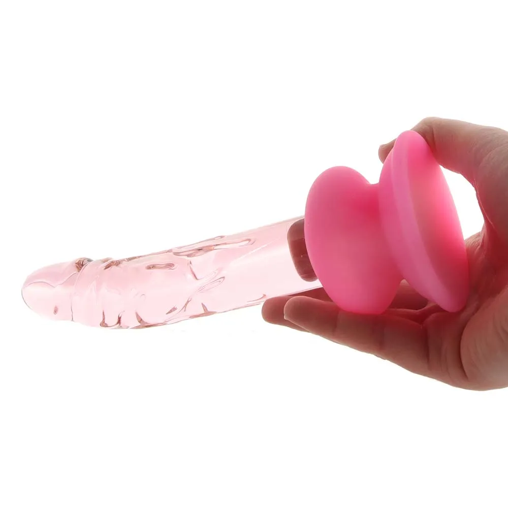 Pipedream Icicles No. 86 Realistic 7 in. Glass Dildo With Suction Cup Pink