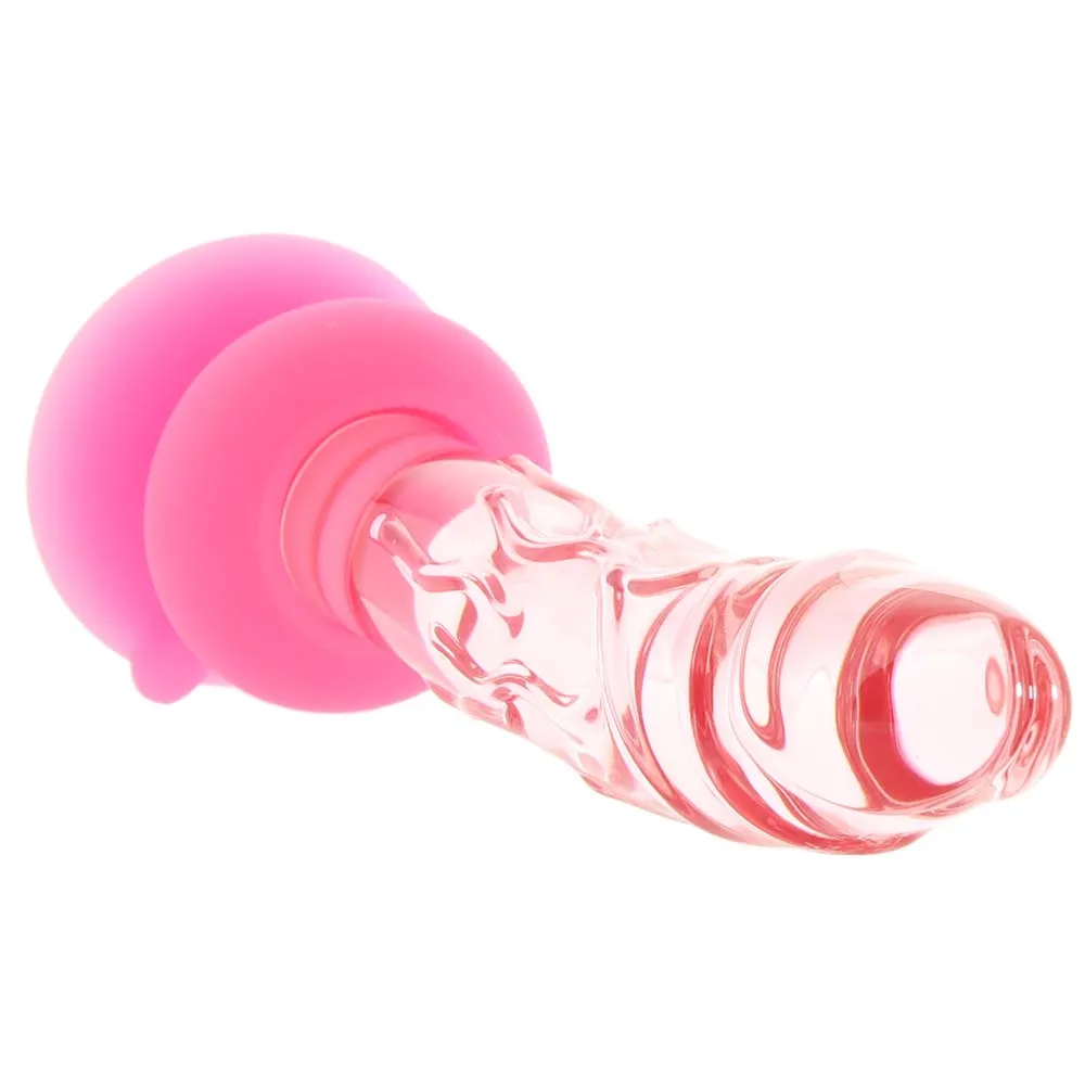 Pipedream Icicles No. 86 Realistic 7 in. Glass Dildo With Suction Cup Pink