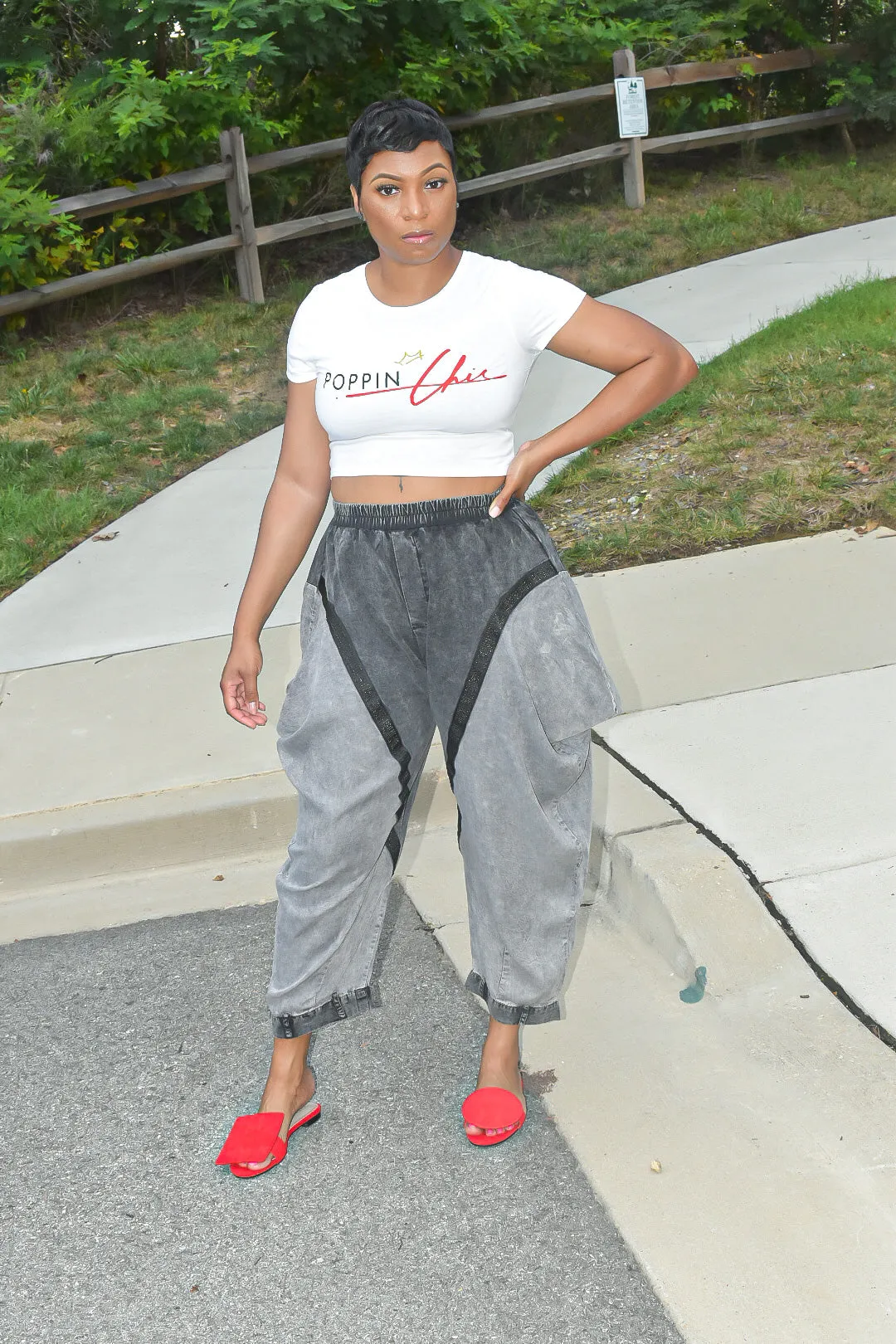 POPPIN High Waist Wing Pants