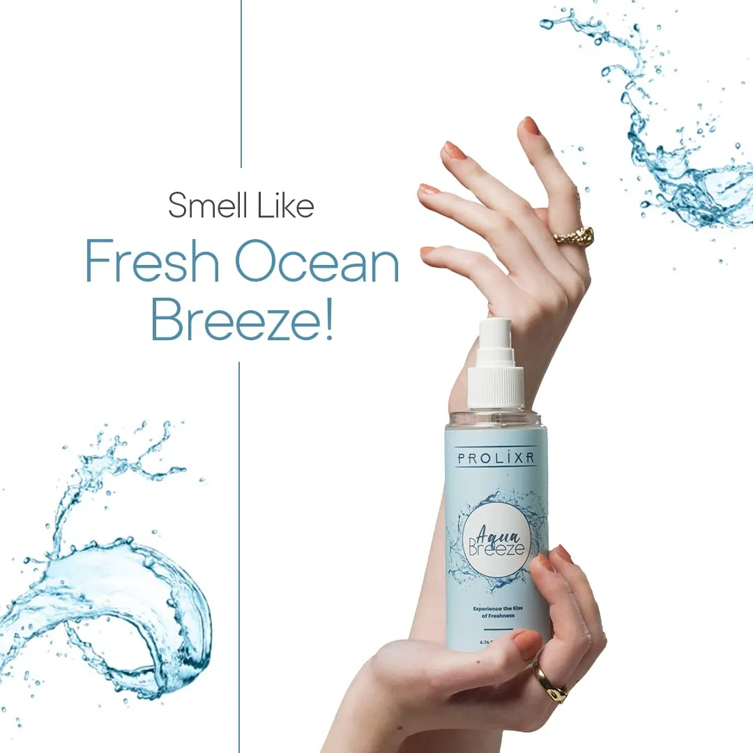 Prolixr Aqua Breeze Body Mist | Long Lasting Body Spray For Women & Men | Unisex Scent | Premium Fragrance | Refreshing Body Mist | 200ml |
