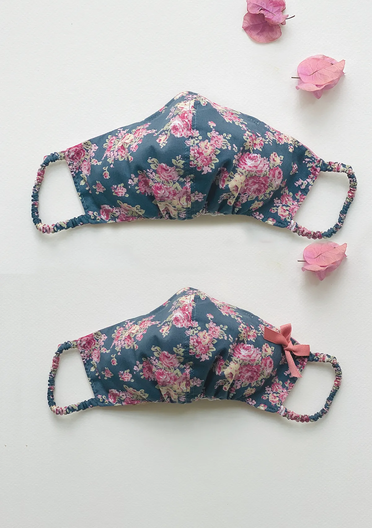 "Be Safe. Be Kind" Printed Heirloom Mask - Dusky Roses