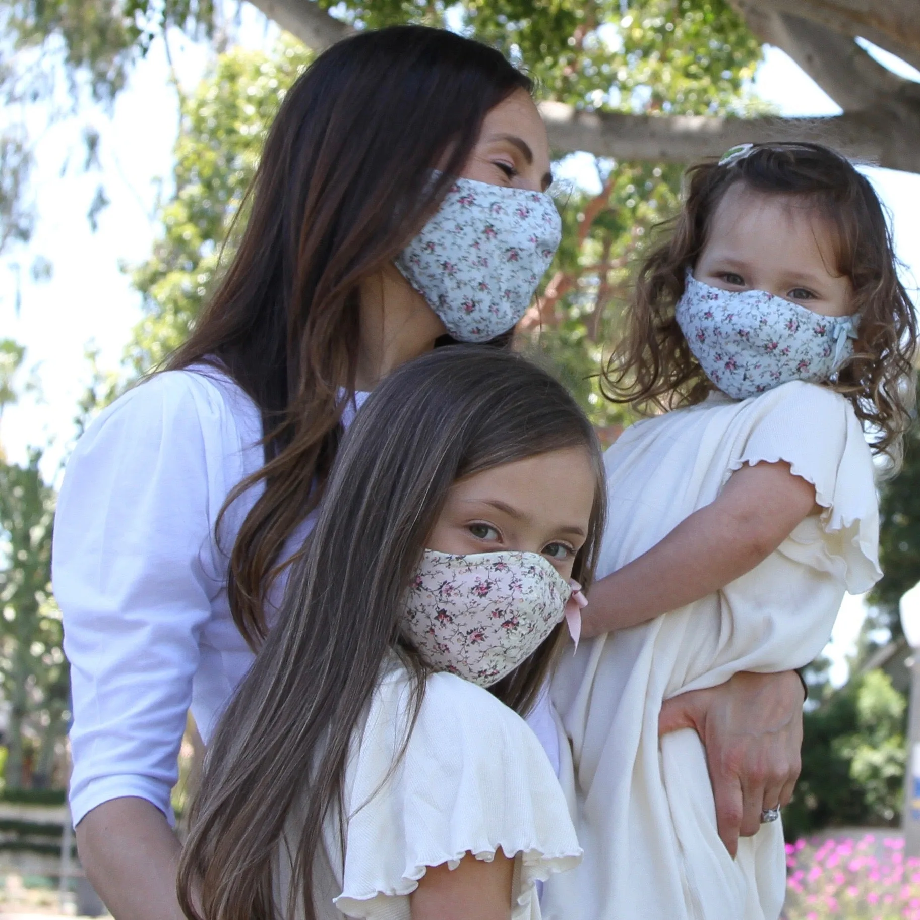 "Be Safe. Be Kind" Printed Heirloom Mask - Dusky Roses