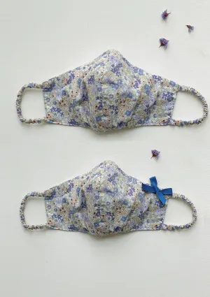 "Be Safe. Be Kind" Printed Heirloom Mask - Flower Garden, Purple