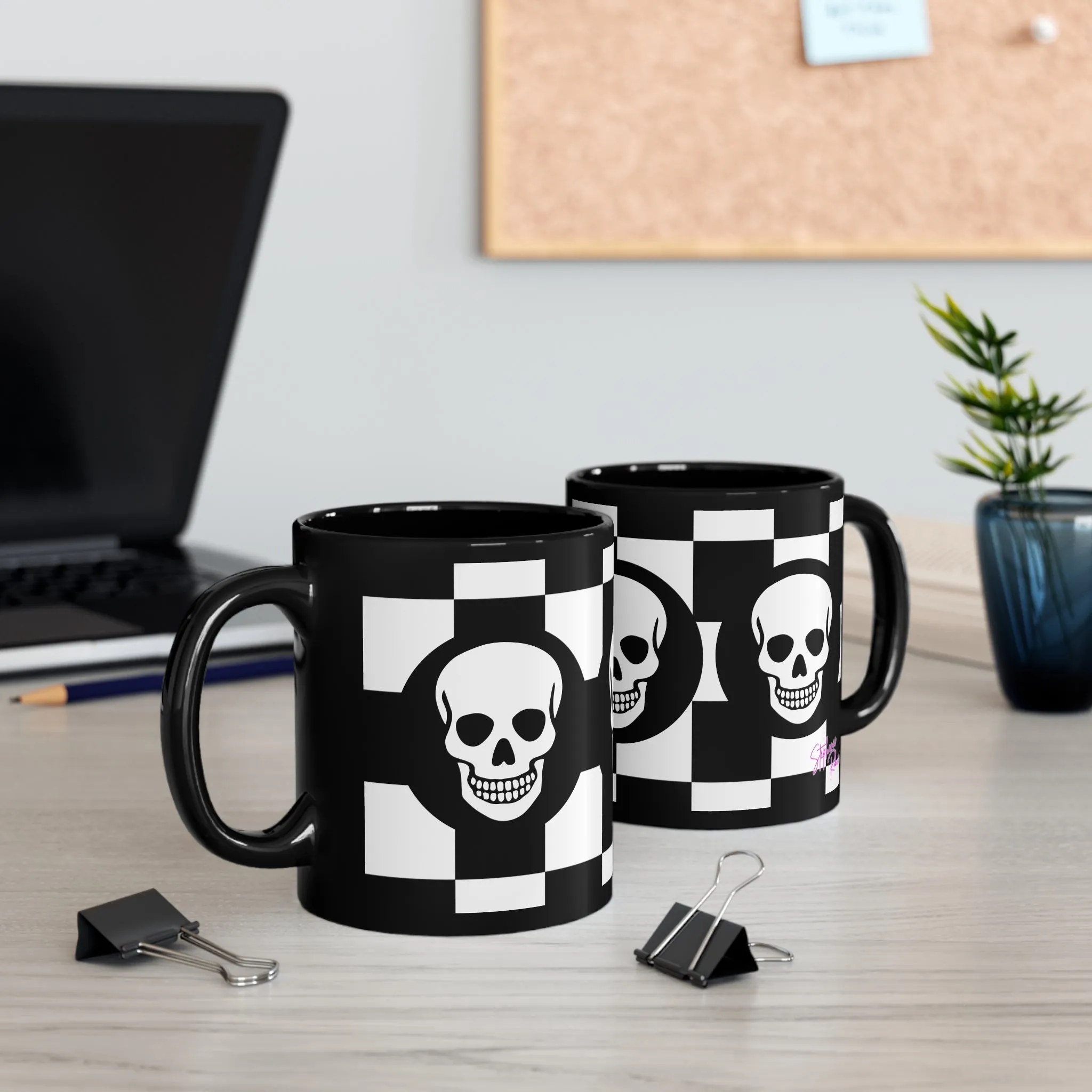 "Smiley Skulls" 11oz Black Mug
