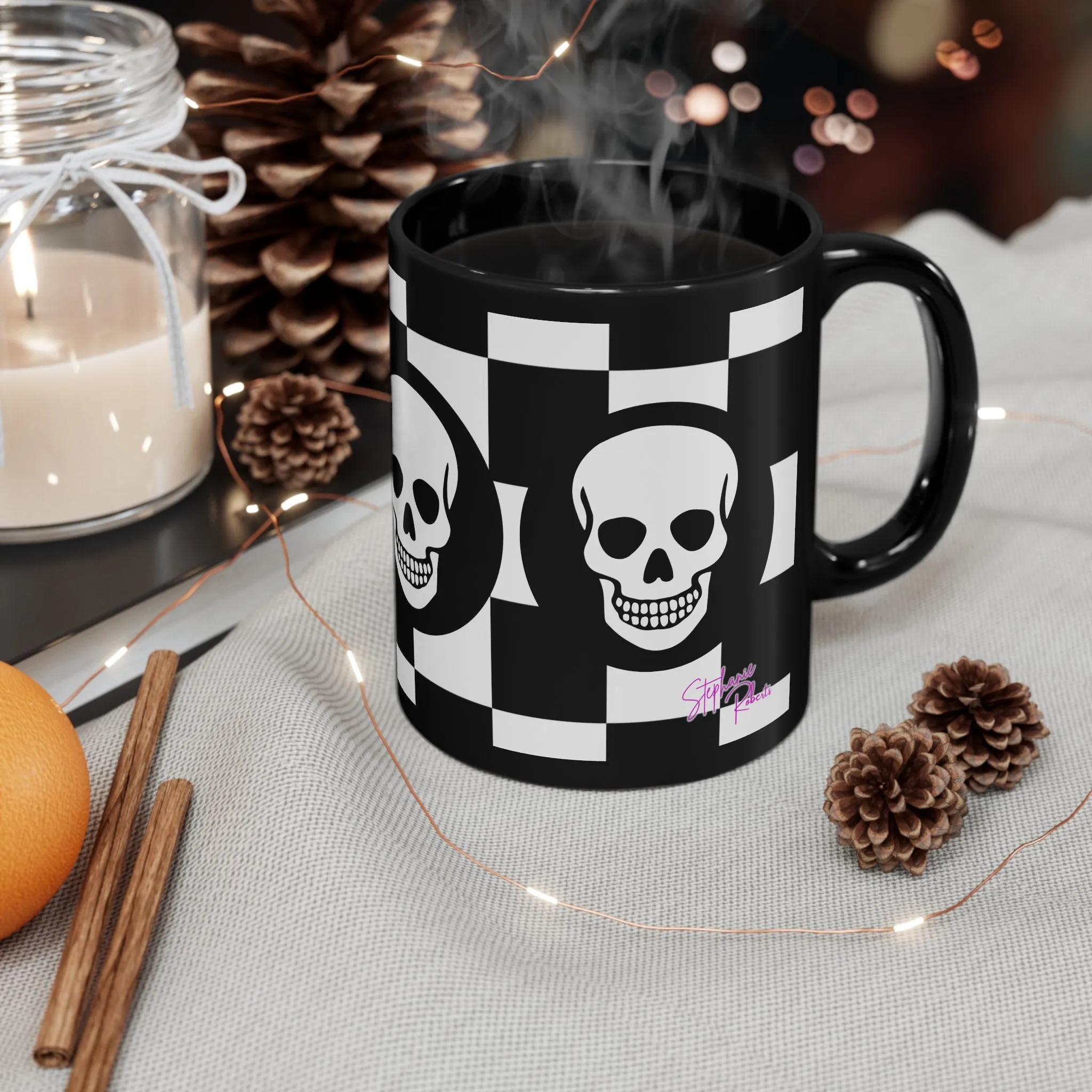 "Smiley Skulls" 11oz Black Mug