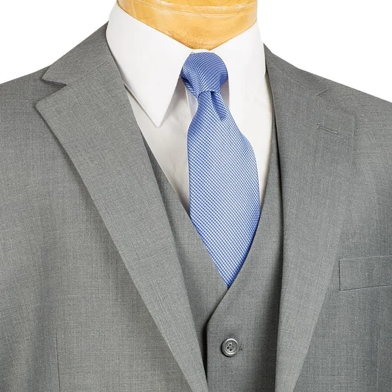 Regular Fit 3 Piece Suit 2 Button (Medium Gray) V2TR