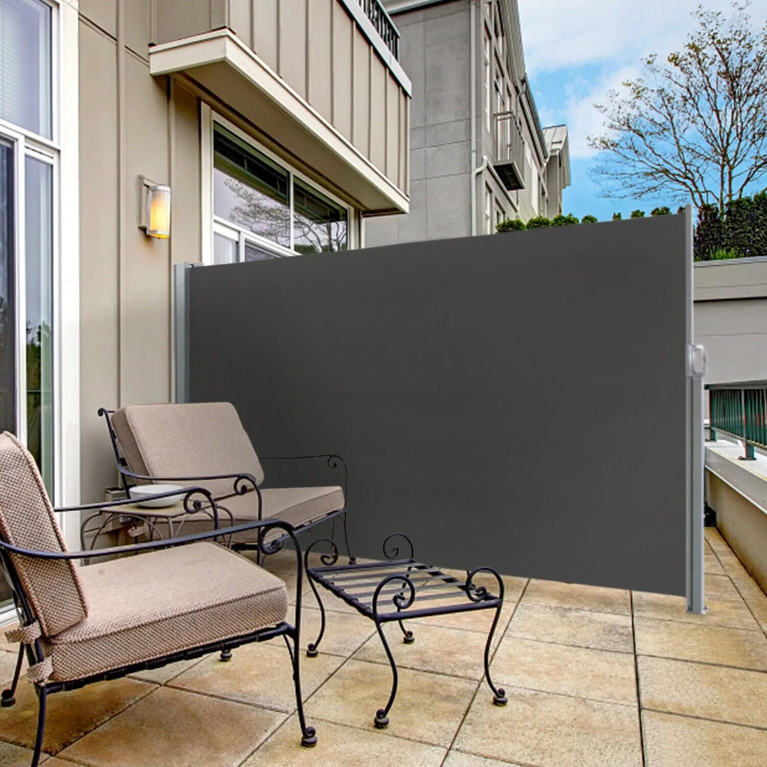 Retractable Outdoor Garden Patio Porch Deck Sunset Shade Side Awning