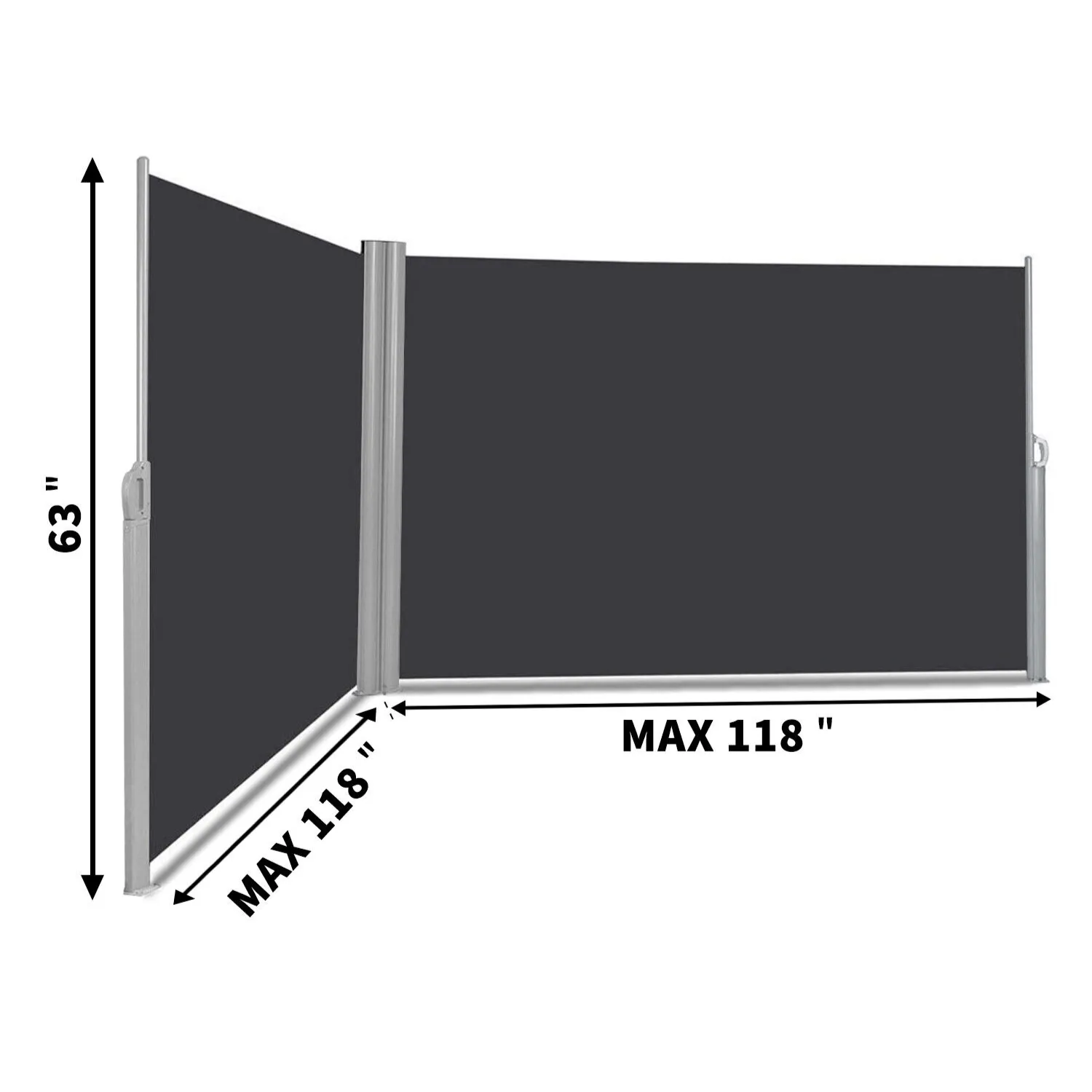 Retractable Outdoor Garden Patio Porch Deck Sunset Shade Side Awning