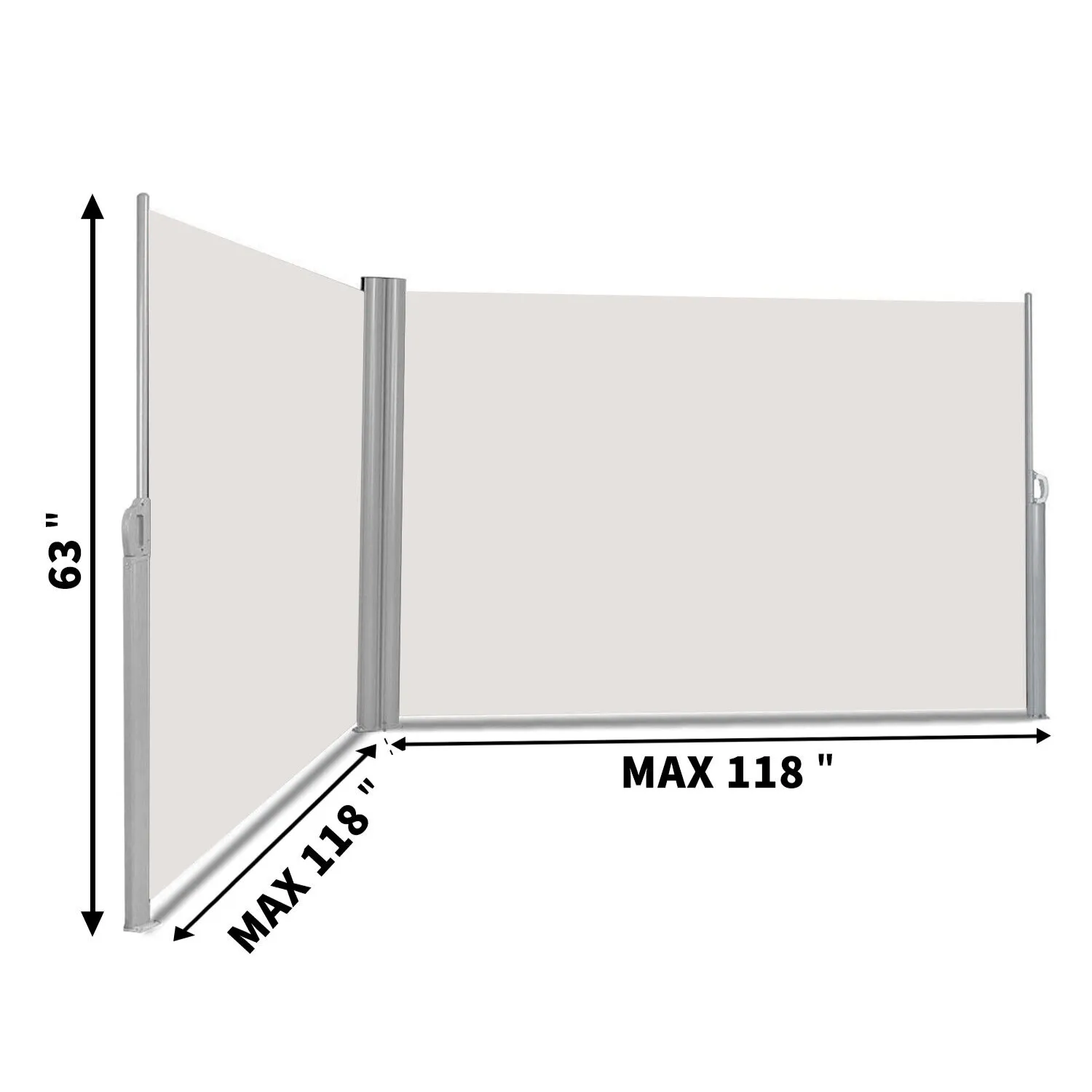 Retractable Outdoor Garden Patio Porch Deck Sunset Shade Side Awning