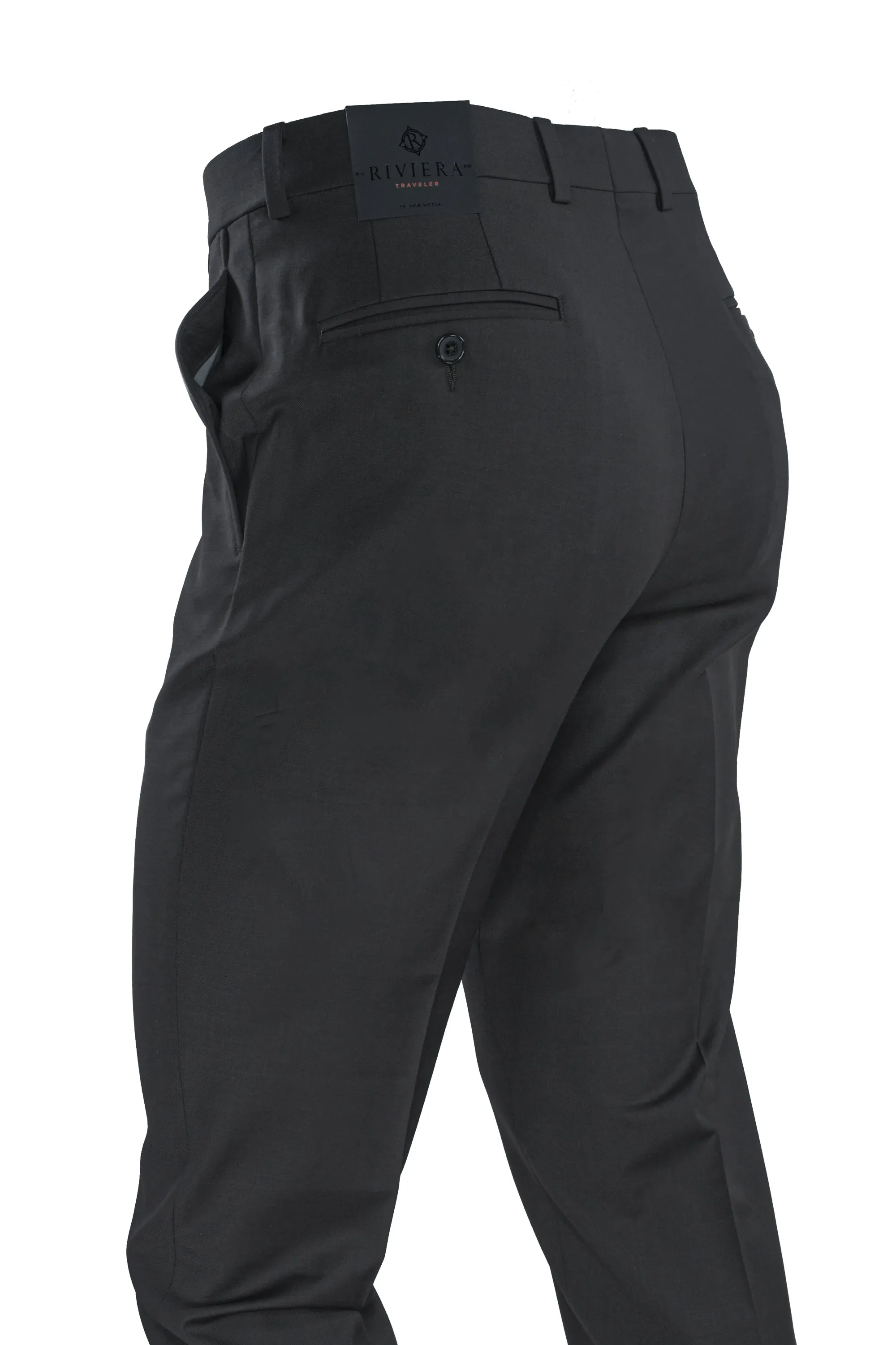 Riviera Traveler Flat Front Dress Pants Charcoal