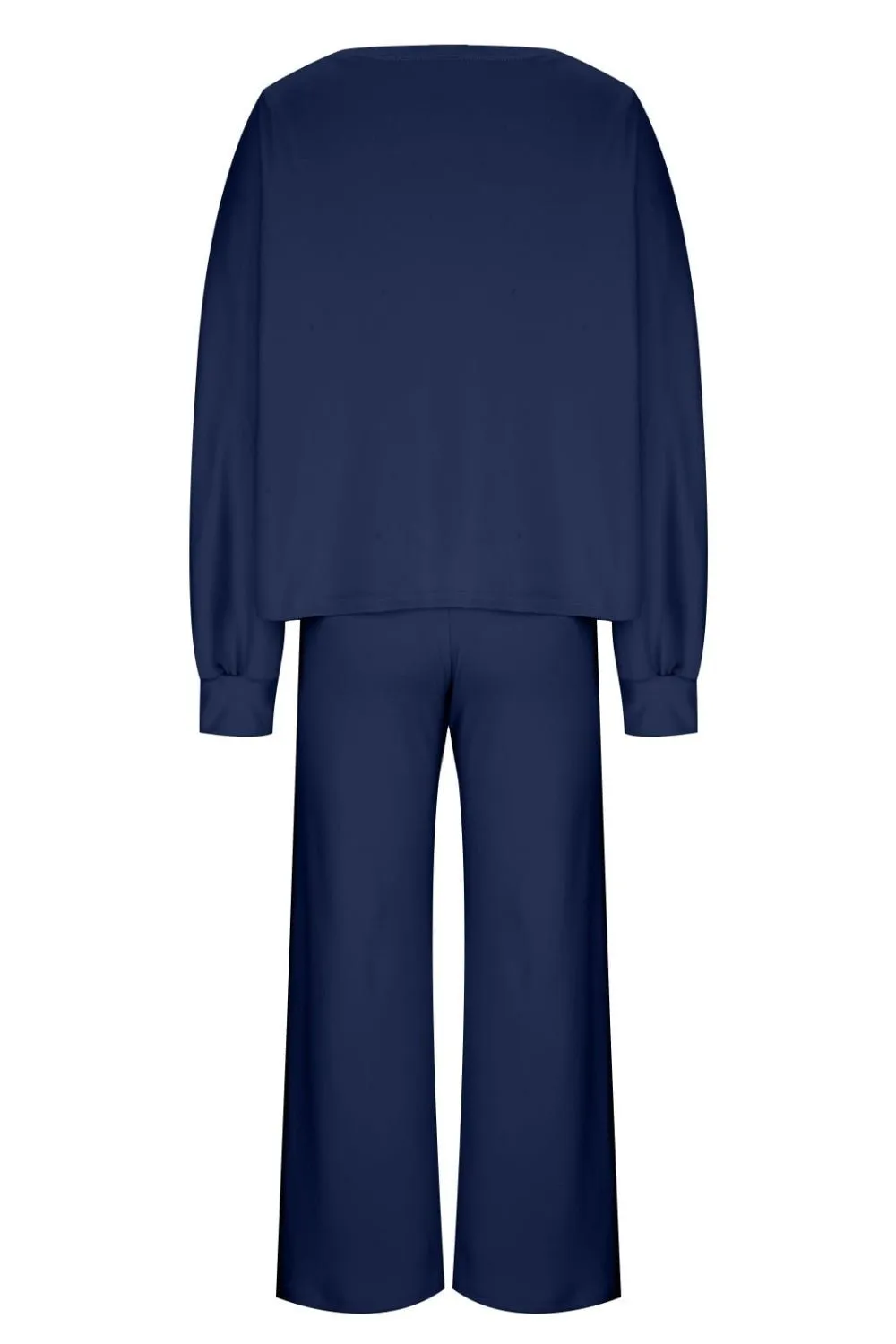 Round Neck Long Sleeve Top and Pants Set