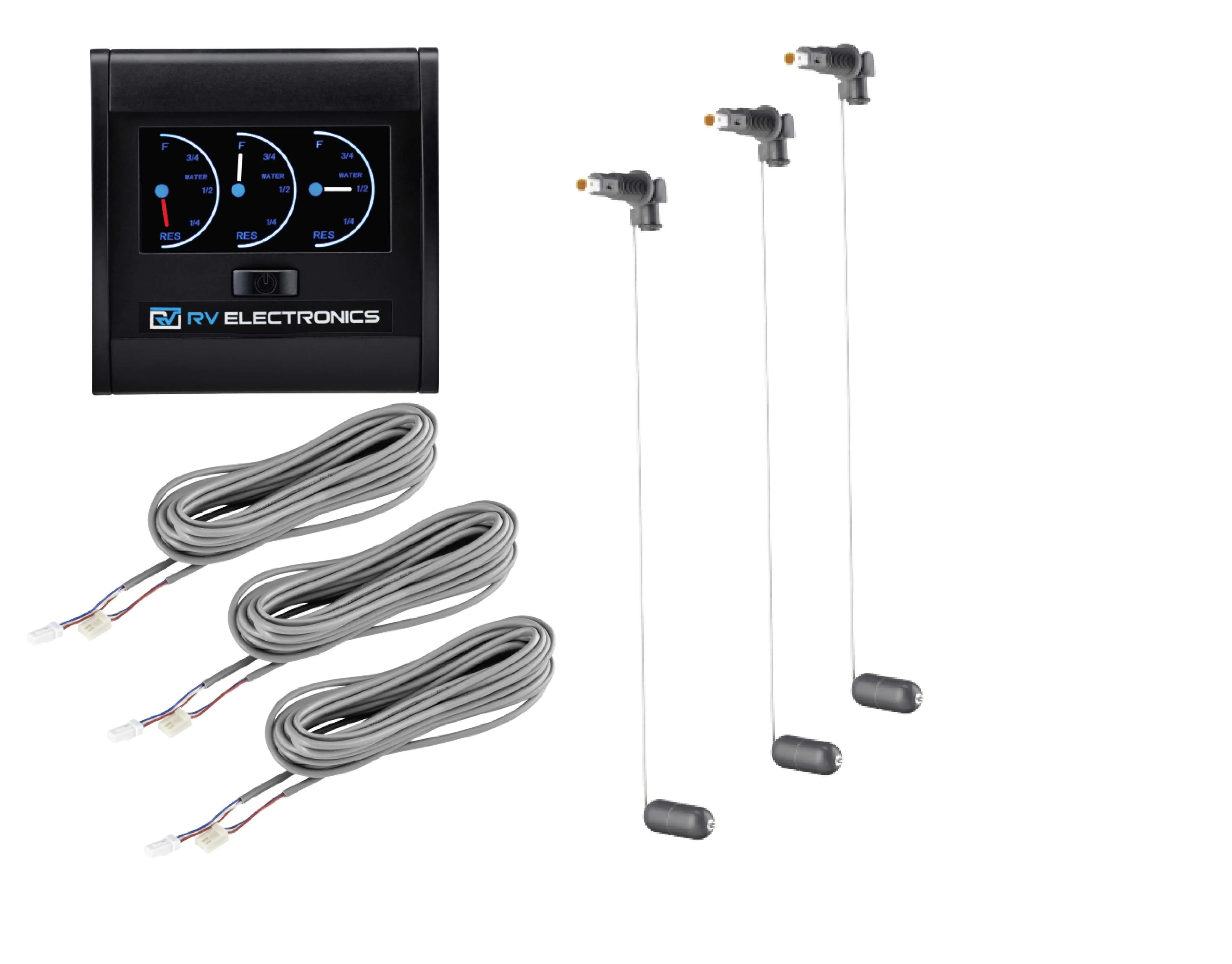 RV Electronics LCD Triple Marine Deep Tank Gauge and Sender Kit